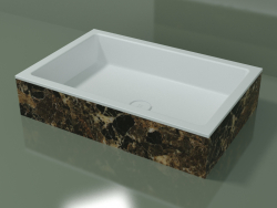 Countertop washbasin (01R141301, Emperador M06, L 72, P 48, H 16 cm)