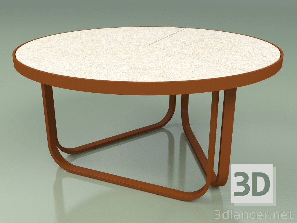 modello 3D Tavolino 009 (Metallo Ruggine, Gres Avorio) - anteprima