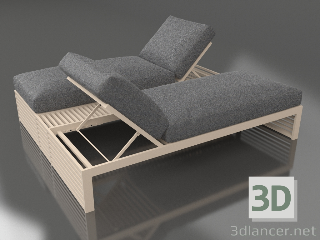 3d model Cama doble para relax (Arena) - vista previa