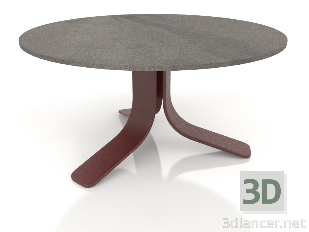 modello 3D Tavolino Ø80 (Rosso vino, DEKTON Radium) - anteprima