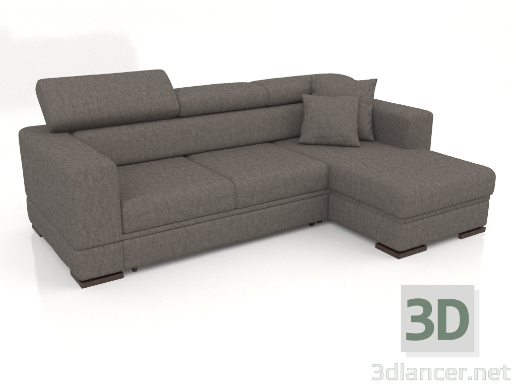 modèle 3D Canapé Fabio avec pouf (Claudio 64) - preview