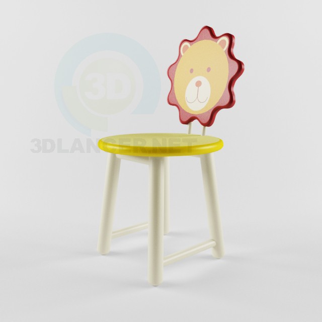 3d model children's chair - preview