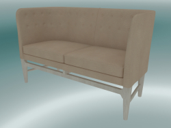Double sofa Mayor (AJ6, H 82cm, 62x138cm, White oiled oak, Leather - Silk Aniline)