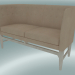 3d model Double sofa Mayor (AJ6, H 82cm, 62x138cm, White oiled oak, Leather - Silk Aniline) - preview