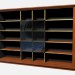3D Modell Großes Bücherregal mit verglasten Sektionen Sanders - Vorschau