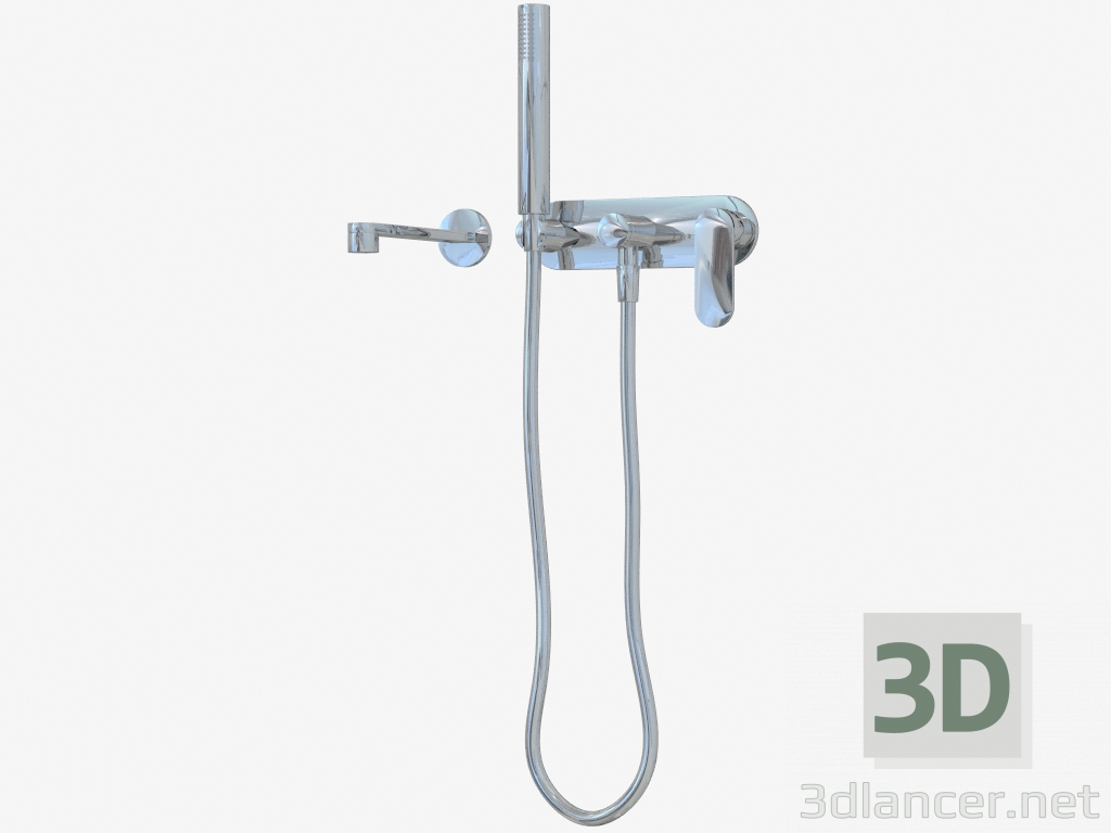 3d модель Скрытый смеситель с носиком, миксером и ручным душем One (112570) – превью