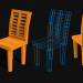 3d model 3D chair game asset -Low poly - preview
