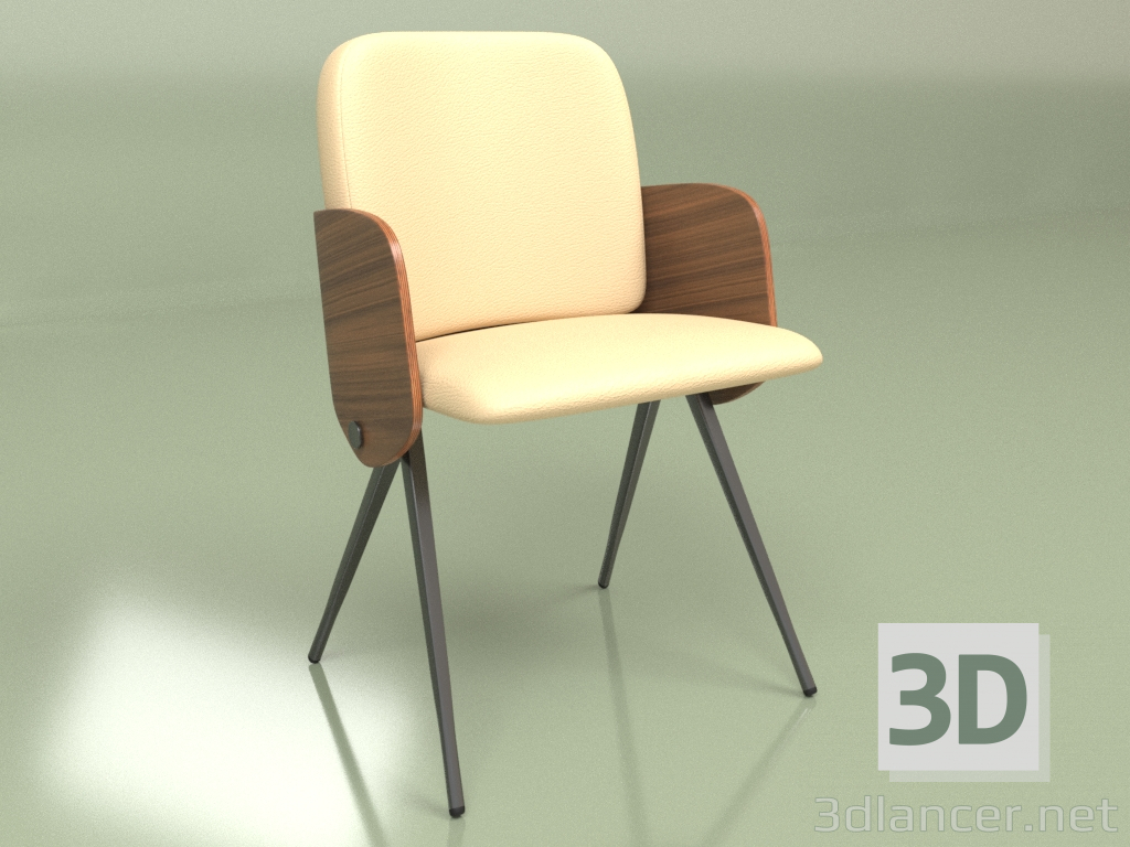 3d model Chair Isla (beige, walnut) - preview