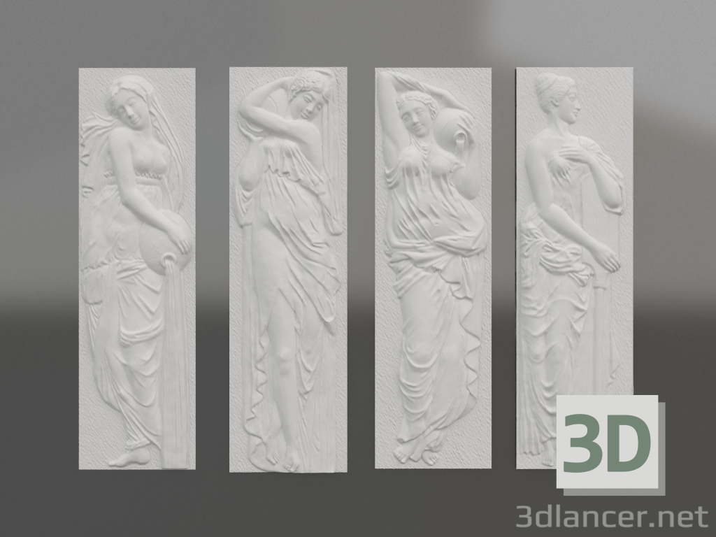modèle 3D Bas-relief Fontaine des innocents - preview