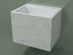 Duvara monte lavabo (02R133302, Carrara M01, L 60, P 48, H 48 cm)