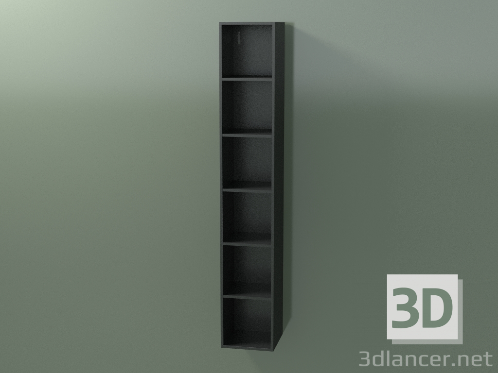 modello 3D Mobile alto Wall (8DUAEC01, Deep Nocturne C38, L 24, P 24, H 144 cm) - anteprima