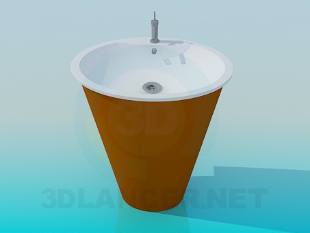 3D Modell Waschtisch mit einem kegelförmigen stand - Vorschau