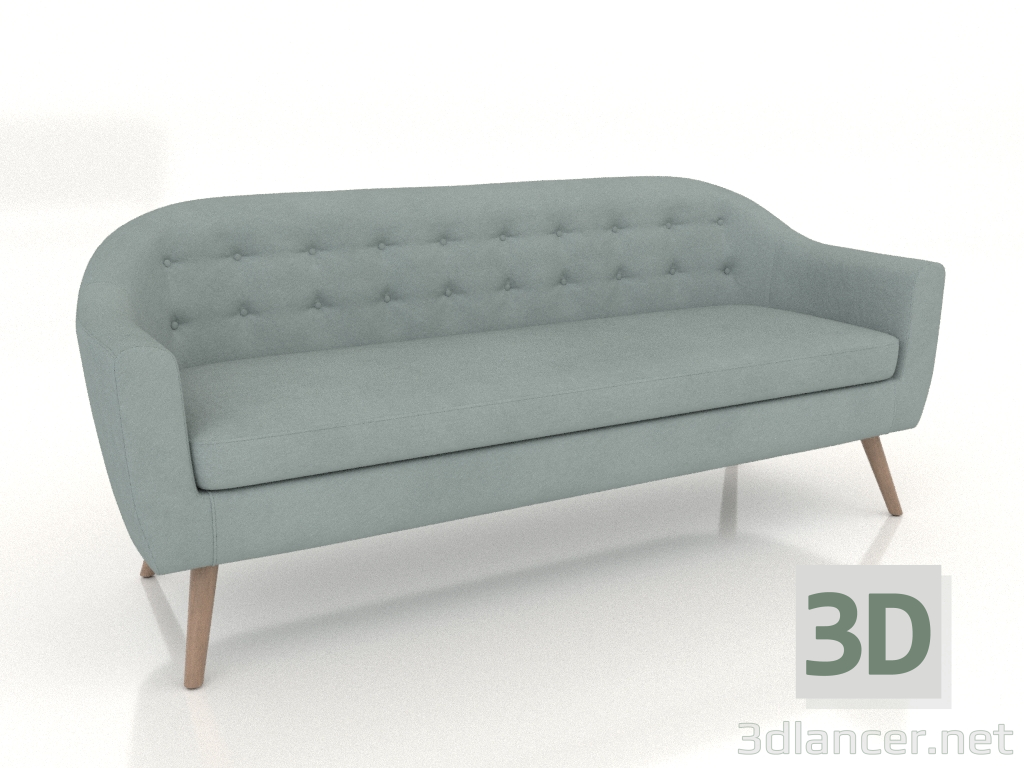 modello 3D Divano Florence 3 posti (menta) - anteprima