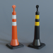 3d road sign cones model buy - render