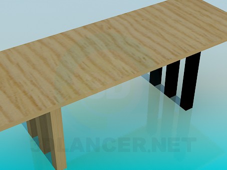 3d model Long table - preview