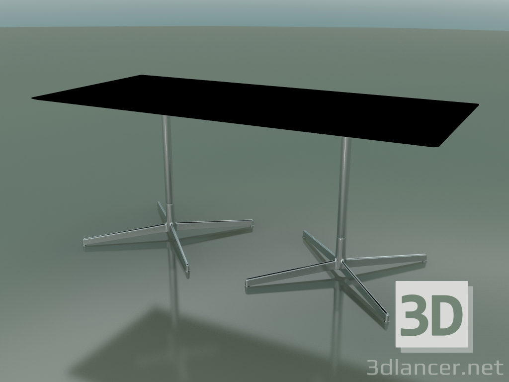 modello 3D Tavolo rettangolare con doppia base 5547 (H 72.5 - 79x179 cm, Nero, LU1) - anteprima