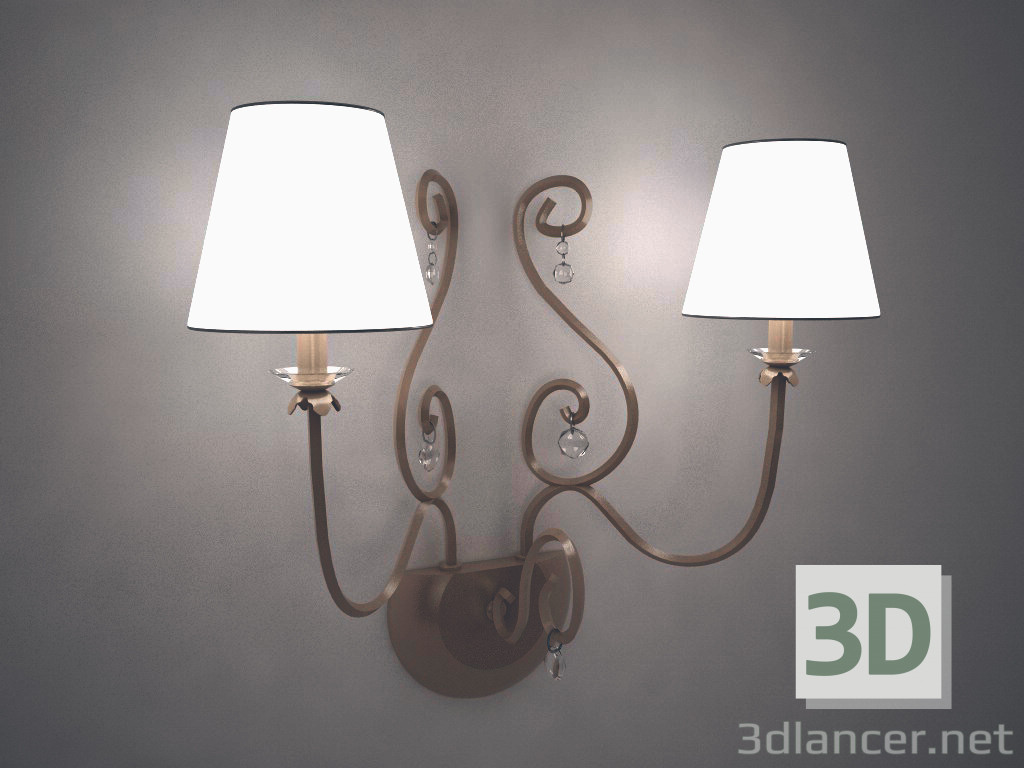 modello 3D lampada a muro - anteprima