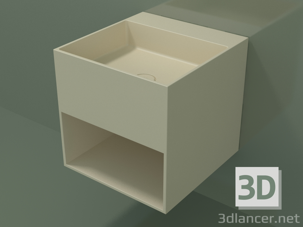 3D Modell Wandwaschbecken Giorno (06UN23301, Knochen C39, L 48, P 50, H 48 cm) - Vorschau