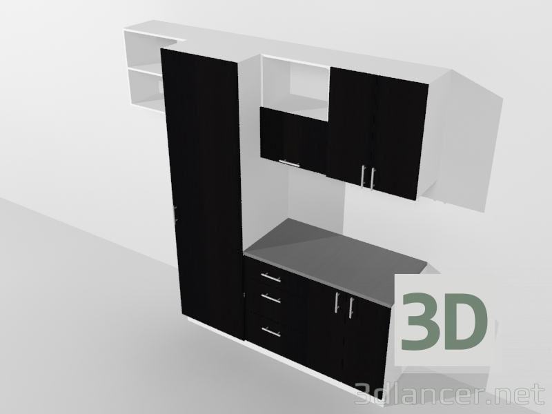 modello 3D Impostazione della cucina - set PREVIEWNUM #