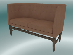Double sofa Mayor (AJ6, H 82cm, 62x138cm, Smoked oiled oak, Leather - Cognac Silk)