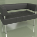 3d model Double sofa Business (Black leather) - preview