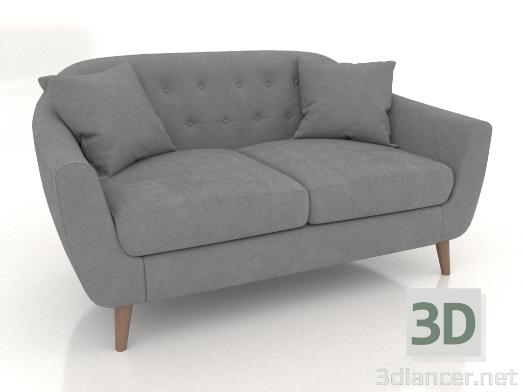 modèle 3D Canapé Stockholm 2 places (gris) - preview