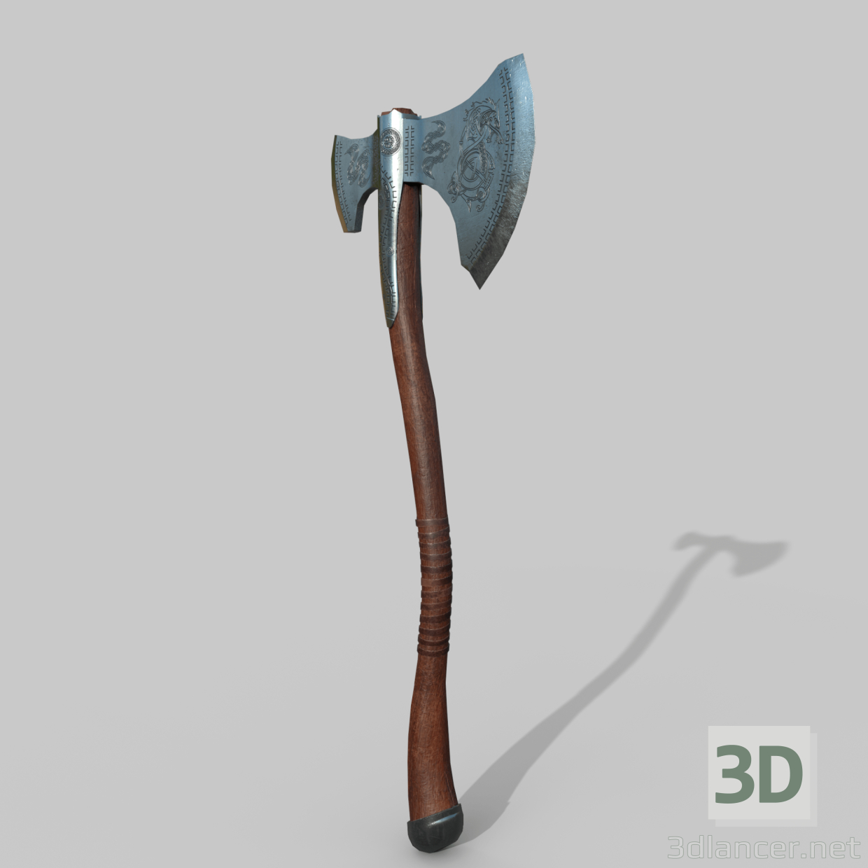 hacha vikinga de acero 3D modelo Compro - render