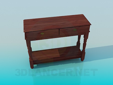 3d model Wooden console - preview