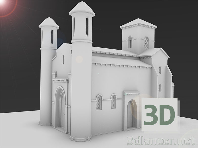 3d Сан - Мартин церковь модель купить - ракурс
