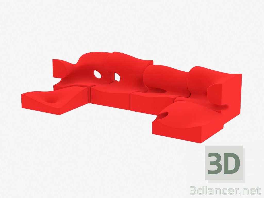 modello 3D Sistema angolare modulare - anteprima