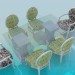 3d model Table and chairs - preview