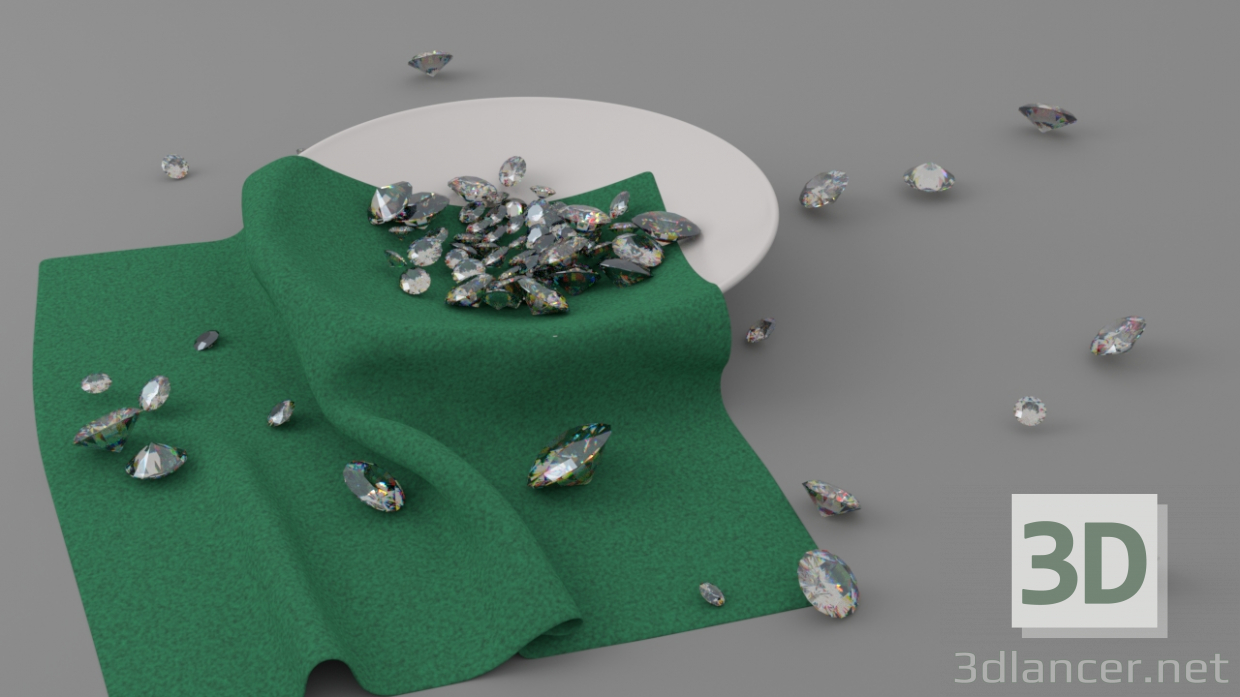 Untertasse mit Diamanten 3D-Modell kaufen - Rendern