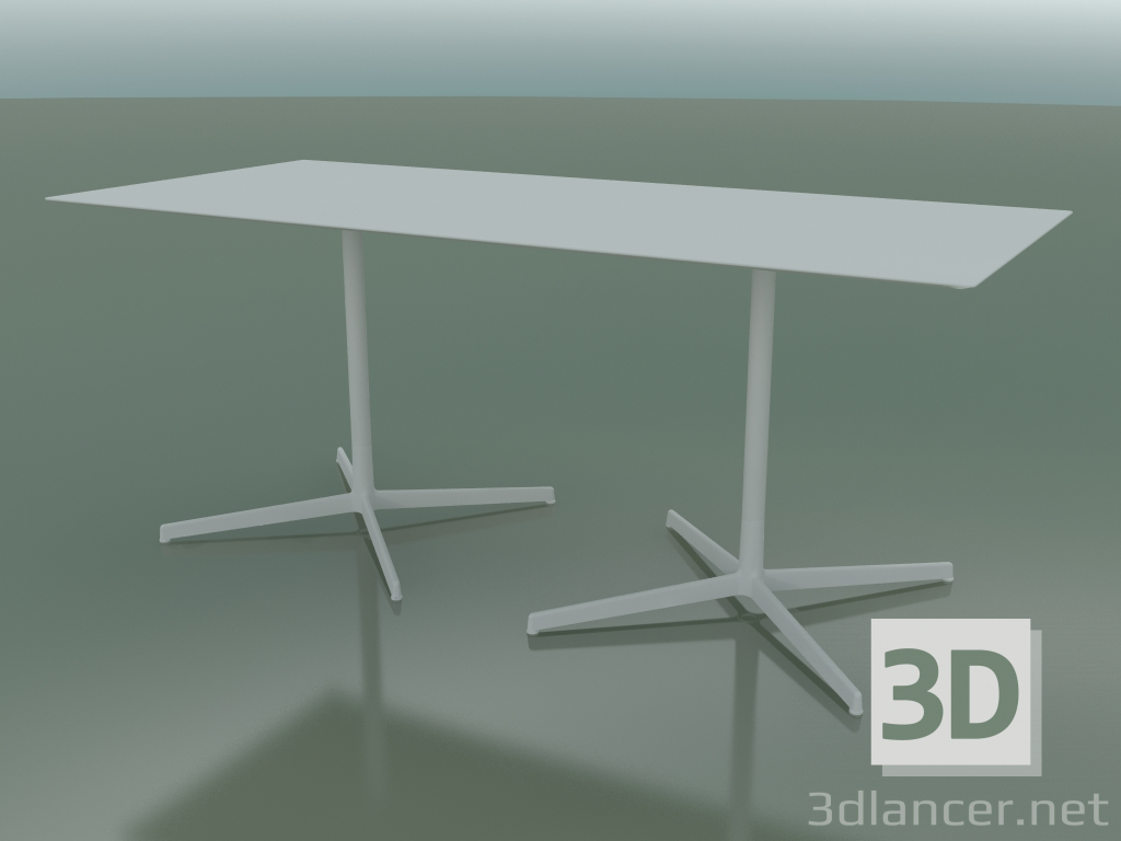 3D modeli Çift tabanlı 5547 dikdörtgen masa (H 72.5 - 79x179 cm, Beyaz, V12) - önizleme