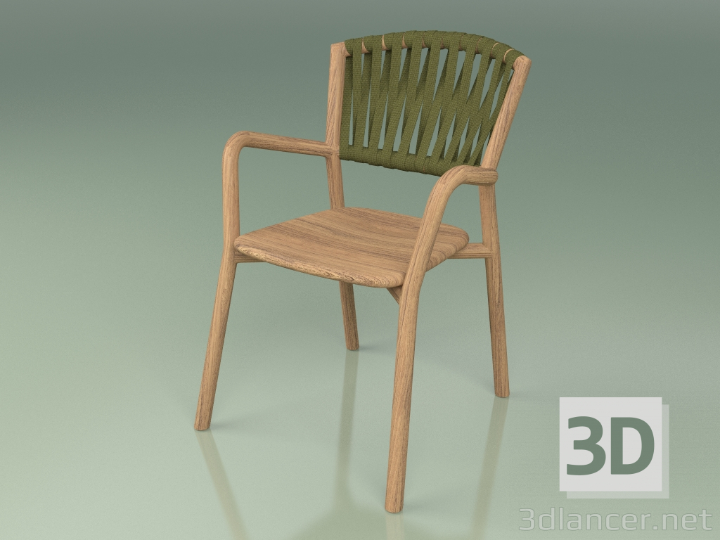 3D Modell Stuhl 161 (Teak, Gürtel Olive) - Vorschau