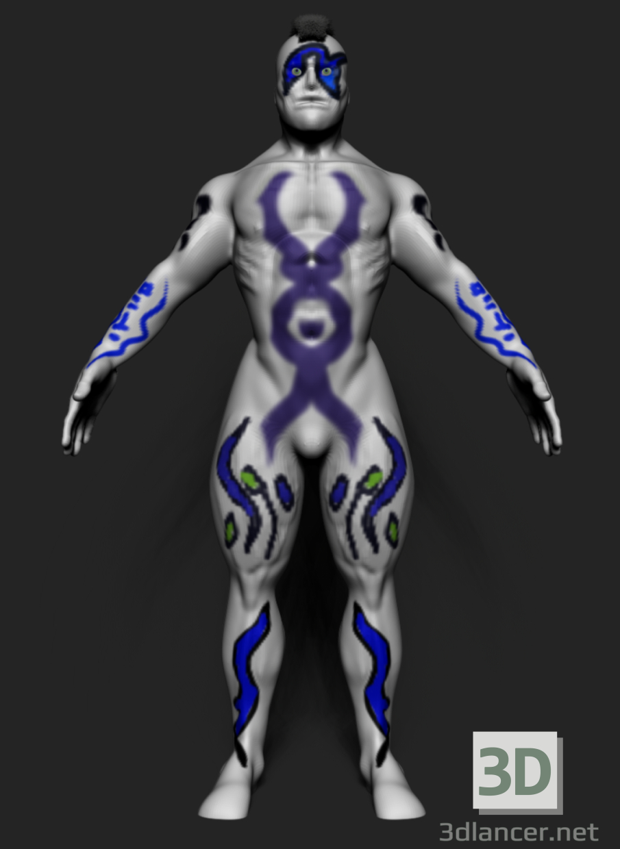 3d model Tattooed guy - preview