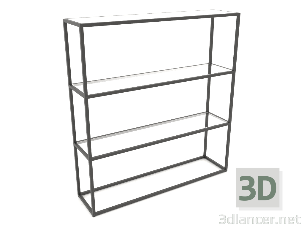 3d model Estante rectangular (VIDRIO, 120x30x128) - vista previa