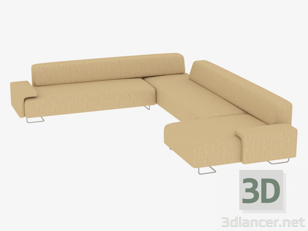 3D modeli Modüler köşe kanepe - önizleme