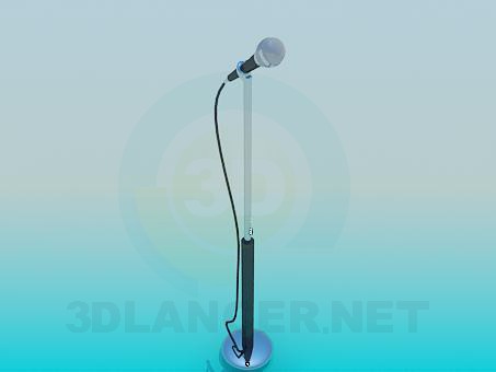 modèle 3D Microphone sur une tige - preview
