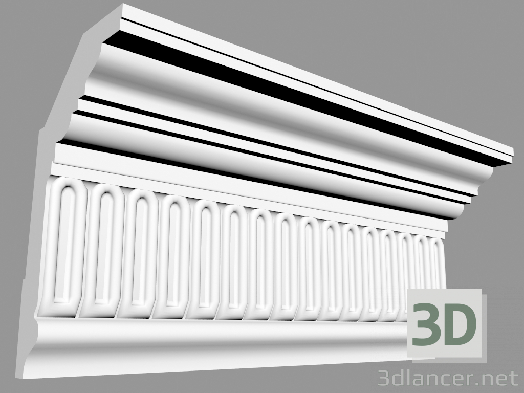 3D Modell Gesims C304 (12,2 x 7,2 cm) - Vorschau