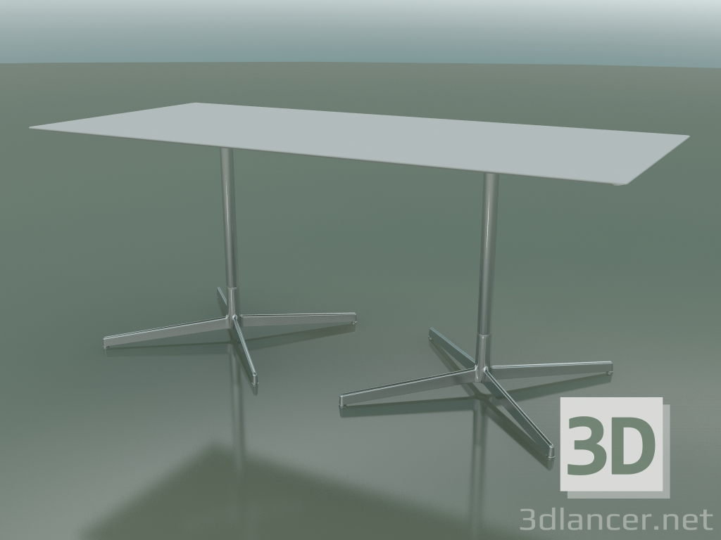 modello 3D Tavolo rettangolare con doppia base 5547 (H 72.5 - 79x179 cm, Bianco, LU1) - anteprima