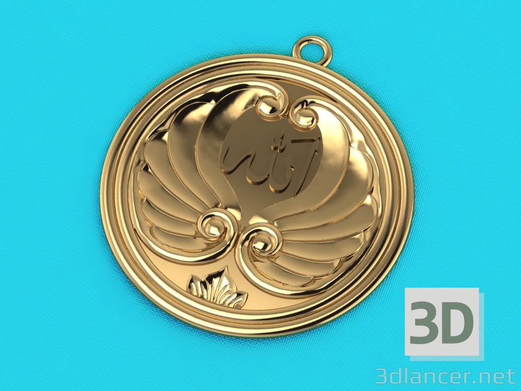 modèle 3D de pendentif Allah acheter - rendu