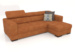 Fabio sofa with ottoman (Tessio 33)