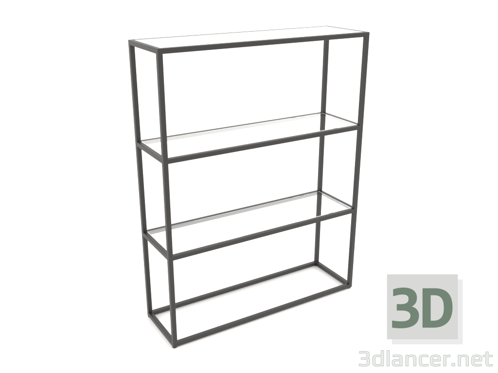 3d model Rectangular shelf (GLASS, 100x30x128) - preview