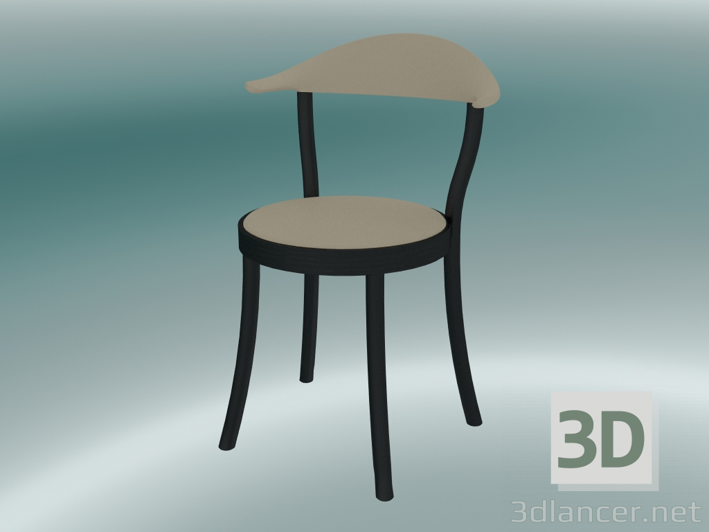 3D Modell Stuhl MONZA Bistro Stuhl (1212-20, Buche schwarz, Cafe Latte) - Vorschau