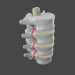Protrusión y hernia en la columna lumbar. 3D modelo Compro - render