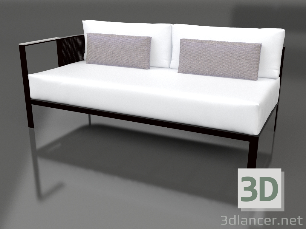 Modelo 3d Módulo de sofá, seção 1 esquerda (preto) - preview