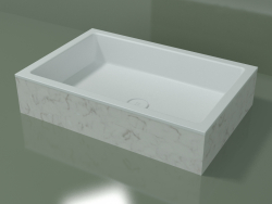Countertop washbasin (01R141301, Carrara M01, L 72, P 48, H 16 cm)