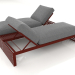 3d model Double bed for relaxation (Wine red) - preview