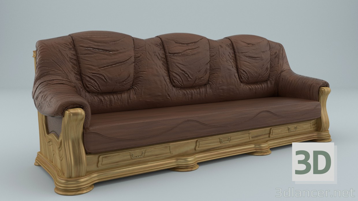 Realistische Kozhennyj sofa 3D-Modell kaufen - Rendern