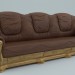 Sofá de kozhennyj realista 3D modelo Compro - render
